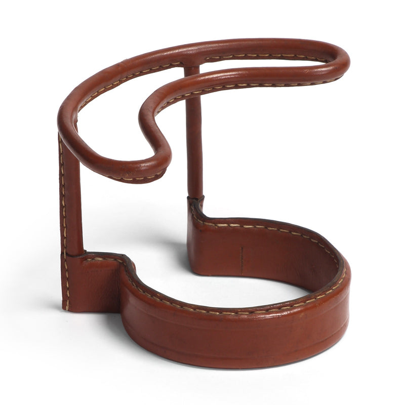Leather Wrapped Wine Bottle Holder from France - WYETH