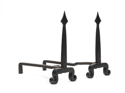 Wrought Iron Spear Andirons from USA - WYETH