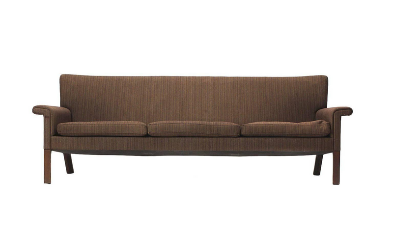 Superb Minimalist Curved Back, Low Slung Sofa by Hans J. Wegner for AP Stolen