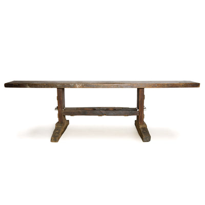Antique Oak Work Bench or Console Table from USA
