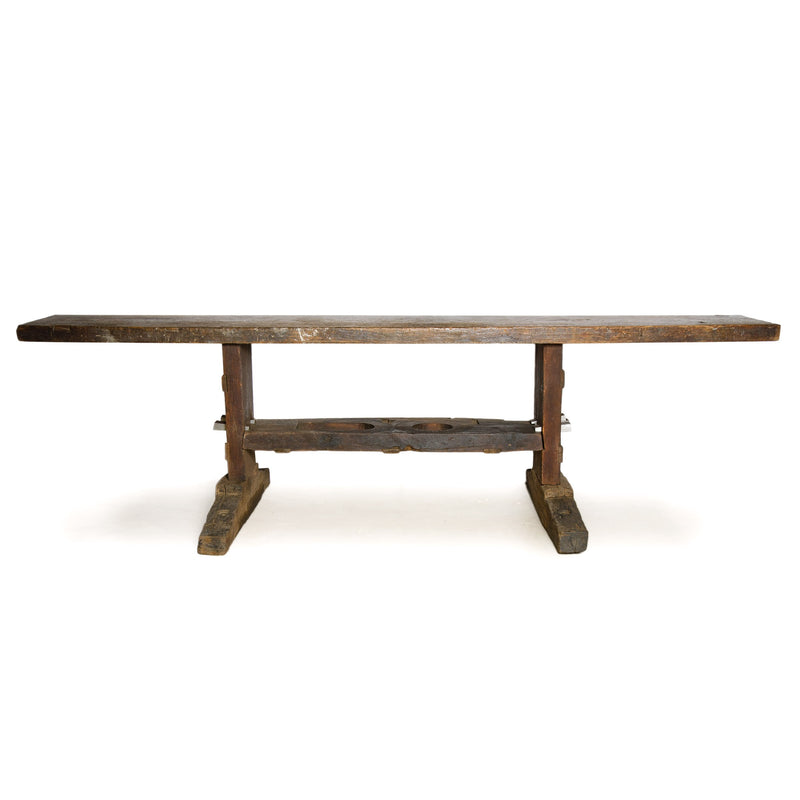 Antique Oak Work Bench or Console Table from USA