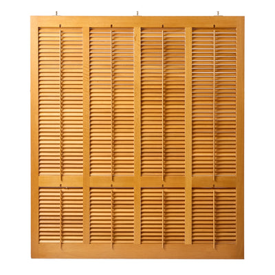 Set of Four Solid Oak Louvered Panels by Warren Platner, 1980s