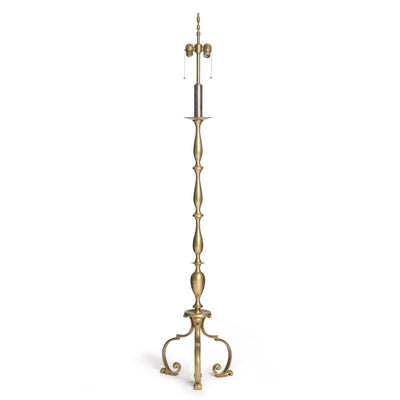 Pair of Turned and Cast Bronze Floor Lamps from USA