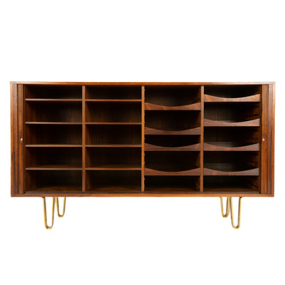 Finely Made Rosewood Cabinet with Tambour Doors by Ejner Larsen & Aksel Bender Madsen for Willy Beck, 1950s - WYETH