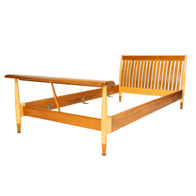 A Pair of Walnut & Birch Twin Beds by Finn Juhl for Baker Furniture Company, 1951