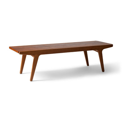 Unique Danish oak bench with a reversible leather & teak top by Unknown, 1960s - WYETH