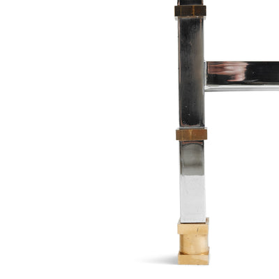 A Glamorous Chrome and Bronze Bookshelf /Étagère (pair available) from France, 1970s - WYETH