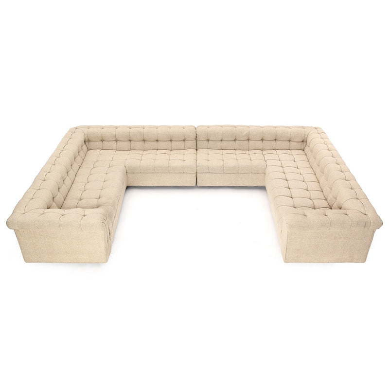 Unique 3 Side 'Party' Chesterfield Sofa by Edward Wormley for Dunbar - WYETH