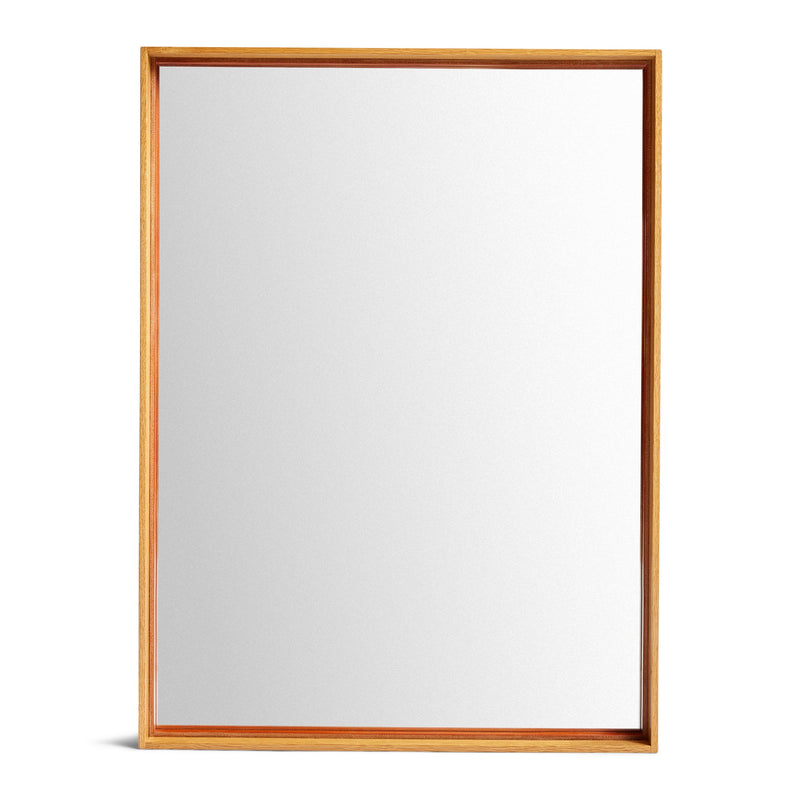 Original ‘Thin Line’ Solid Wood Mirror with Leather Trim by WYETH, Made to Order - WYETH