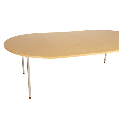 Minimal Birch and Metal Dining Table by Hans J. Wegner for PP Mobler, 1965 - WYETH