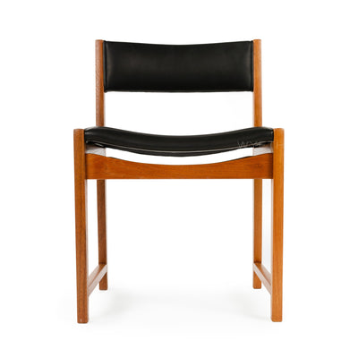 Teak and Leather Dining Chair by Peter Hvidt & Orla Mölgaard-Nielsen for Soborg Mobler