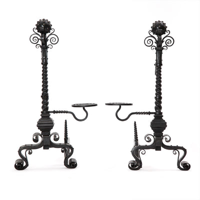 Grand Scale Andiron Set from USA, 1900s - WYETH