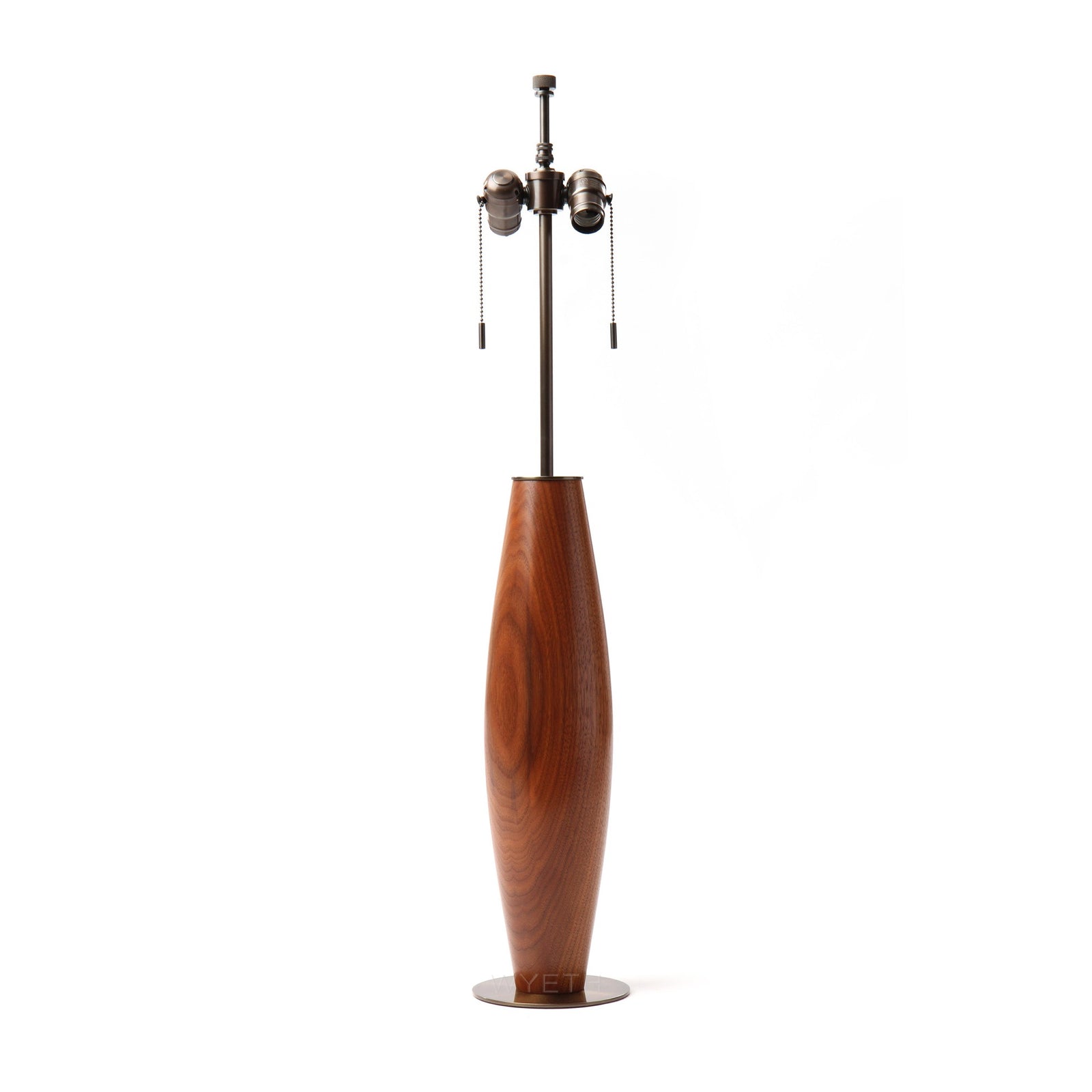 Turned Teak Table Lamp from Denmark