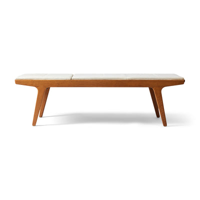 Unique Danish oak bench with a reversible leather & teak top by Unknown, 1960s - WYETH