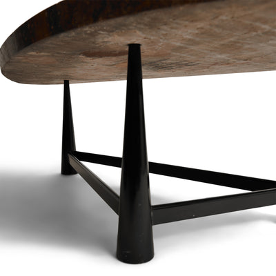 Travertine Biomorphic Top Cocktail Table Model 5218 by Edward Wormley for Dunbar, 1952