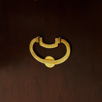 Modernist sideboard cabinet with unique bronze hardware. by Edward Wormley for Dunbar