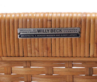 Oak and Cane Lounge Chair by Ejner Larsen & Aksel Bender Madsen for Willy Beck - WYETH