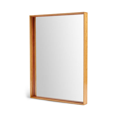 Original ‘Thin Line’ Solid Wood Mirror with Leather Trim by WYETH, Made to Order - WYETH