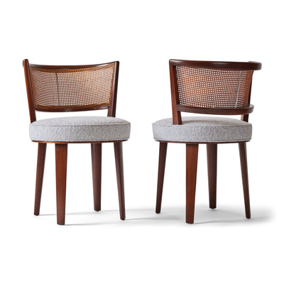 Round Swivel Chair with Cane Back by Edward Wormley for Dunbar