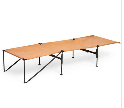 Leather Topped Folding Cot from USA
