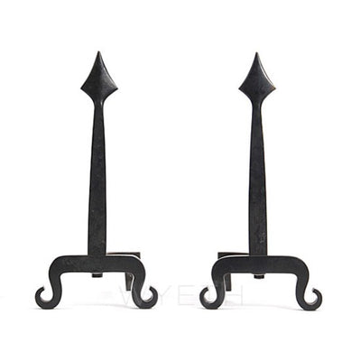 Wrought Iron Spear Andirons from USA - WYETH