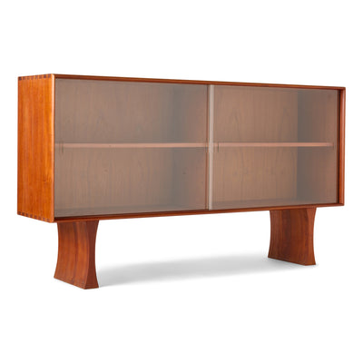 Glass Teak Cabinet by Johannes Aasbjerg, 1960s - WYETH