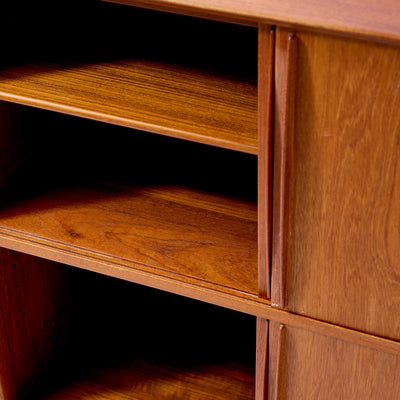 Sliding Door Cabinet in Solid Teak by Peter Hvidt & Orla Mölgaard-Nielsen