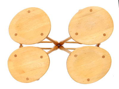 Solid Birch Three Legged Mortised & Tenon Stool for Hale of Vermont - WYETH