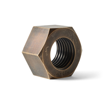 Patinated Bronze Industrial Machine Nut, WYETH - WYETH