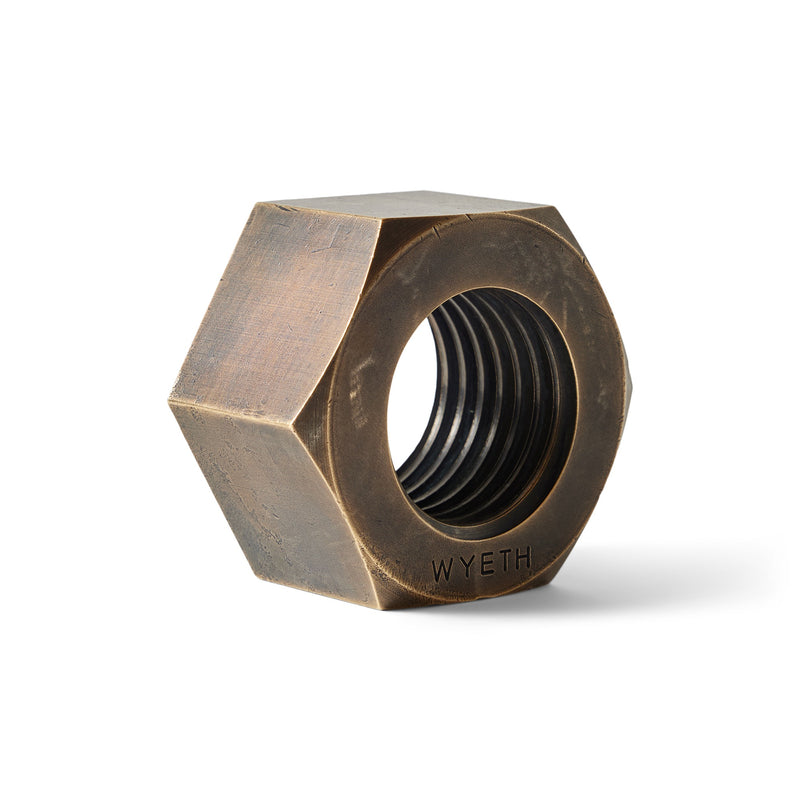 Patinated Bronze Industrial Machine Nut, WYETH - WYETH