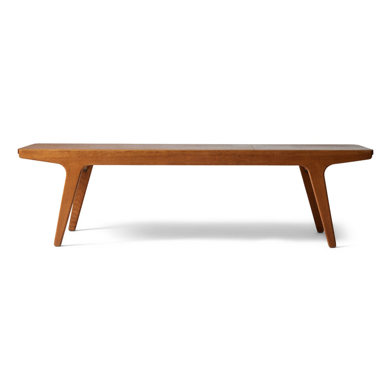 Unique Danish oak bench with a reversible leather & teak top by Unknown, 1960s - WYETH