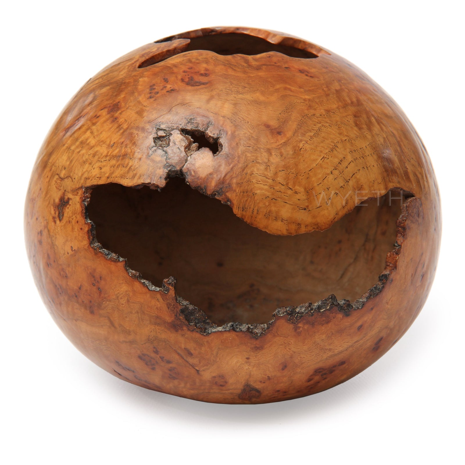 Red Oak Burl Hollowform Orb Sculpture by David Ellsworth, 1980