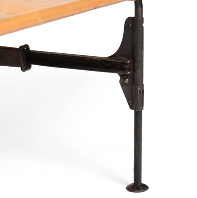 Leather Topped Folding Cot from USA