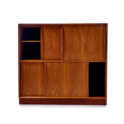 Sliding Door Cabinet in Solid Teak by Peter Hvidt & Orla Mölgaard-Nielsen