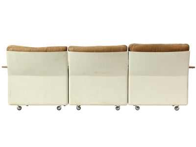 Sectional Fiberglass and Leather Three Seat Sofa In the Style of Dieter Rams - WYETH