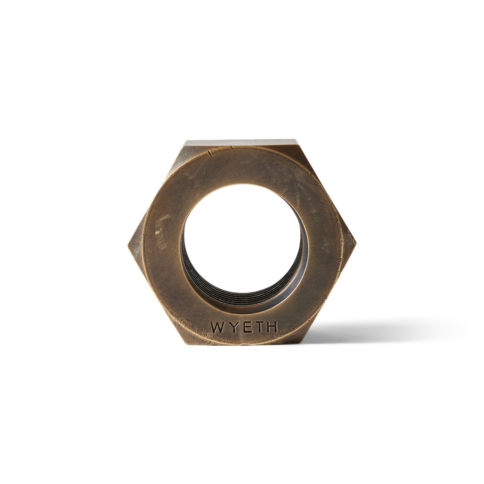 Patinated Bronze Industrial Machine Nut, WYETH - WYETH