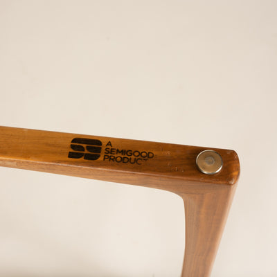 Round Glass Top Teak Center Table for Semigood Design