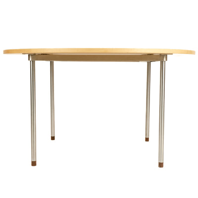 Minimal Birch and Metal Dining Table by Hans J. Wegner for PP Mobler, 1965 - WYETH