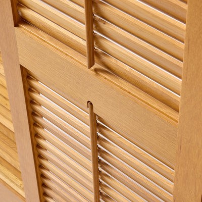 Set of Four Solid Oak Louvered Panels by Warren Platner, 1980s