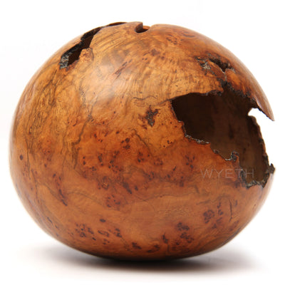 Red Oak Burl Hollowform Orb Sculpture by David Ellsworth, 1980