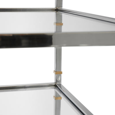 A Glamorous Chrome and Bronze Bookshelf /Étagère (pair available) from France, 1970s - WYETH