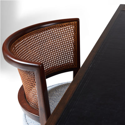Walnut Desk with Drawers and Inset Leather Top by Edward Wormley for Dunbar, 1960s