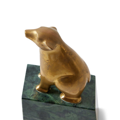 Bronze Bear on Marble Base