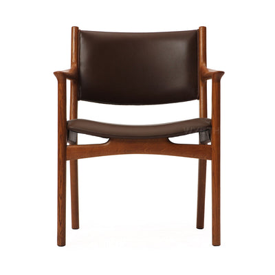 Oak and Leather Armchair by Hans J. Wegner for Johannes Hansen