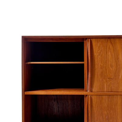 Sliding Door Cabinet in Solid Teak by Peter Hvidt & Orla Mölgaard-Nielsen