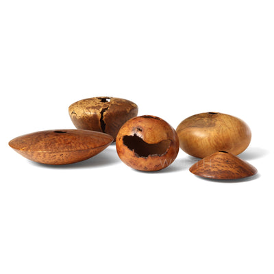 Red Oak Burl Hollowform Orb Sculpture by David Ellsworth, 1980