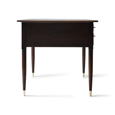 Walnut Desk with Drawers and Inset Leather Top by Edward Wormley for Dunbar, 1960s