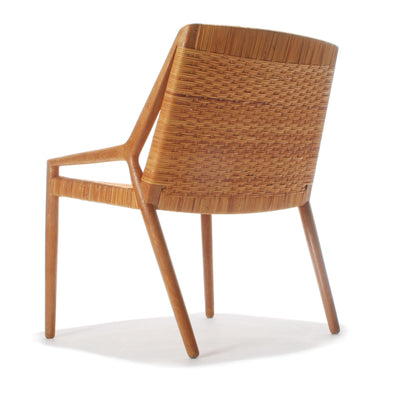 Oak and Cane Lounge Chair by Ejner Larsen & Aksel Bender Madsen for Willy Beck - WYETH