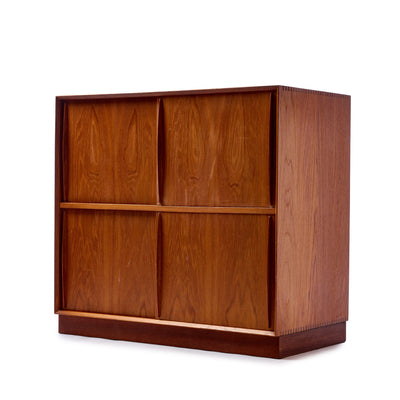 Sliding Door Cabinet in Solid Teak by Peter Hvidt & Orla Mölgaard-Nielsen