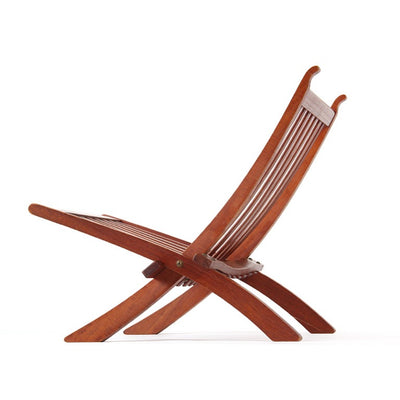 Rare Slatted Seat Folding Lounge Chair by Hans J. Wegner for Johannes Hansen